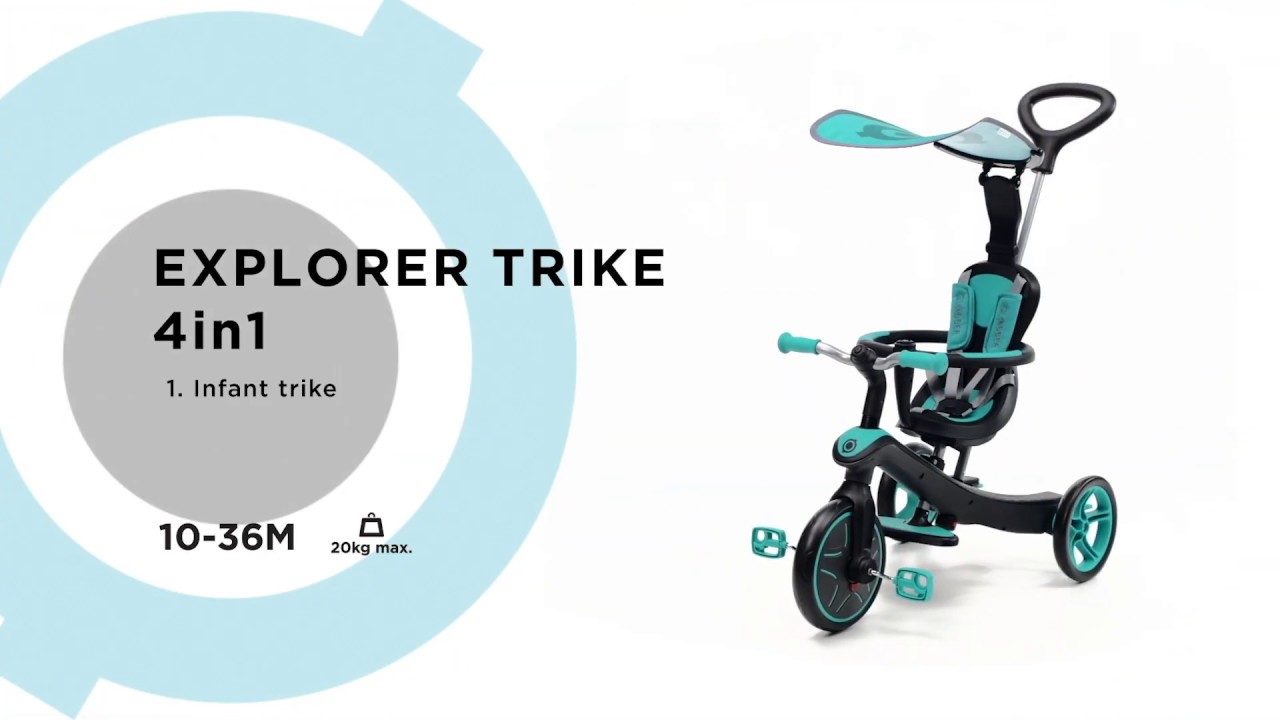 GLOBBER Tricycle Trike Explorer 4 in 1 Rouge