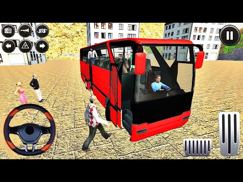 Uphill Offroad Bus Driving Sim 🚌💥 Gameplay 34 - Drive Red Bus In Village √- Flash Simulator