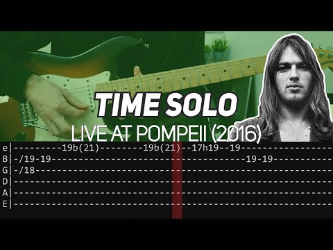 Pink Floyd - Time Solo Live at Pompeii (Guitar lesson with TAB)