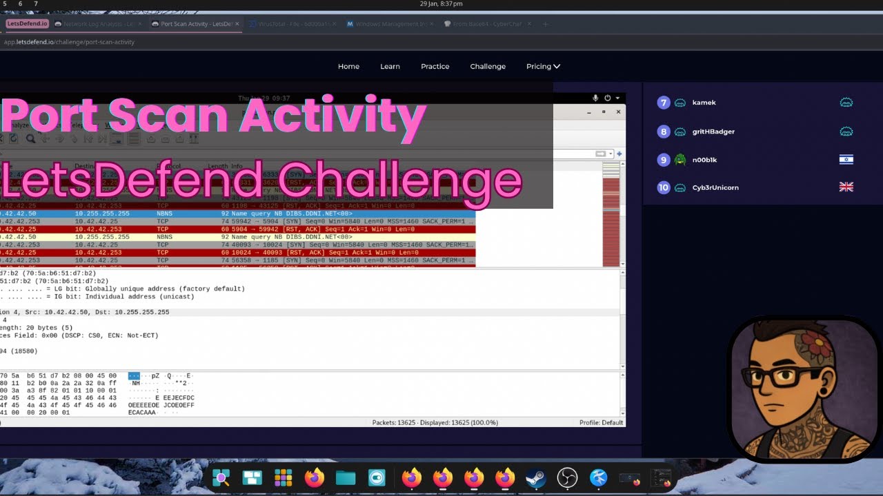 SOC Investigation – Port Scan Activity Detected (PCAP Analysis | LetsDefend)