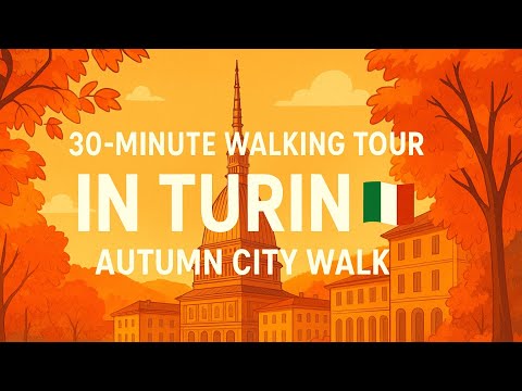 30-Minute Walking Tour in Turin, Italy 🍂 | Autumn City Walk 4K