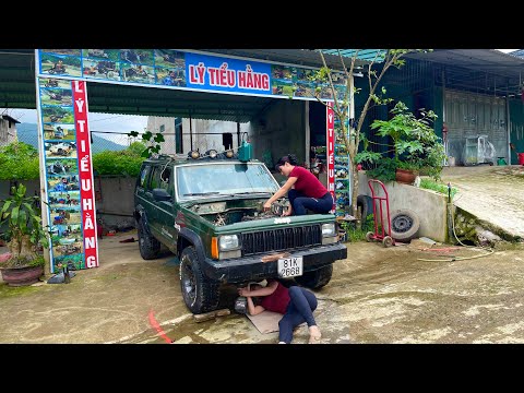 Genius Girl's Challenge to Repair and Restart a Jeep, Replace a Broken 4X4 Engine