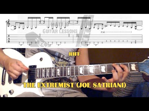 The Extremist RIFF (Joe Satriani) GUITAR LESSON with TAB - Guitar Tutorial TABS