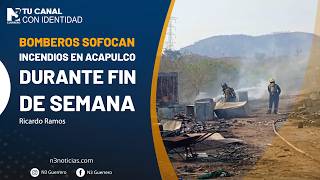 Bomberos sofocan incendios en Acapulco durante fin de semana