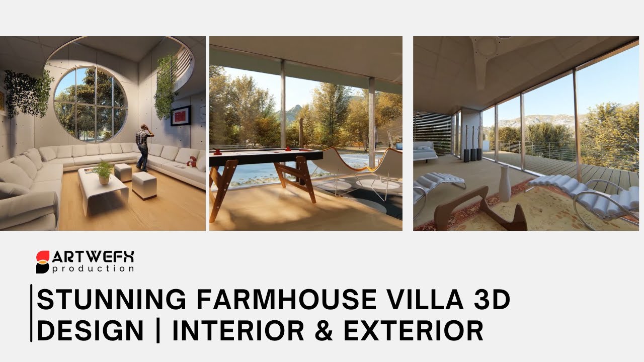Farmhouse Villa Interior and Exterior 3D Design by Artwefx Production