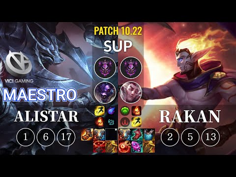 VG Maestro Alistar vs Rakan Sup - KR Patch 10.22