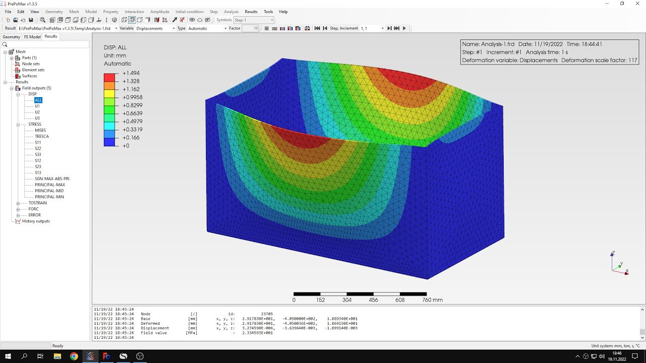 PrePoMax (CalculiX FEA) - Tutorial 28 - Hydrostatic pressure - rectangular pressure vessel