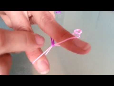einfaches Loom Bands Armband *** quer gestreift *** über die Finger (Anleitung deutsch)