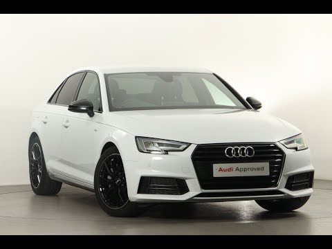 KW18WFU AUDI A4 TDI S LINE BLACK EDITION WHITE 2018, Derby Audi
