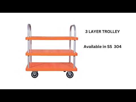 3 Layer Plastic Platform Trolley With MS Border