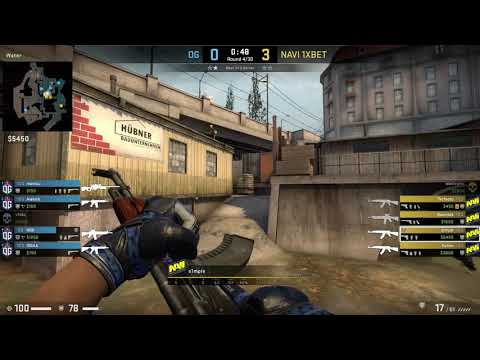 CS:GO POV Demo Na'Vi S1mple (26/15) vs OG (de_overpass)