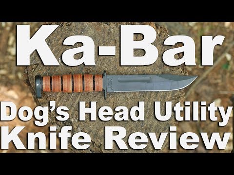 KaBar Dogs Head Utility Knife Review with Cutting Cheese and Batoning.