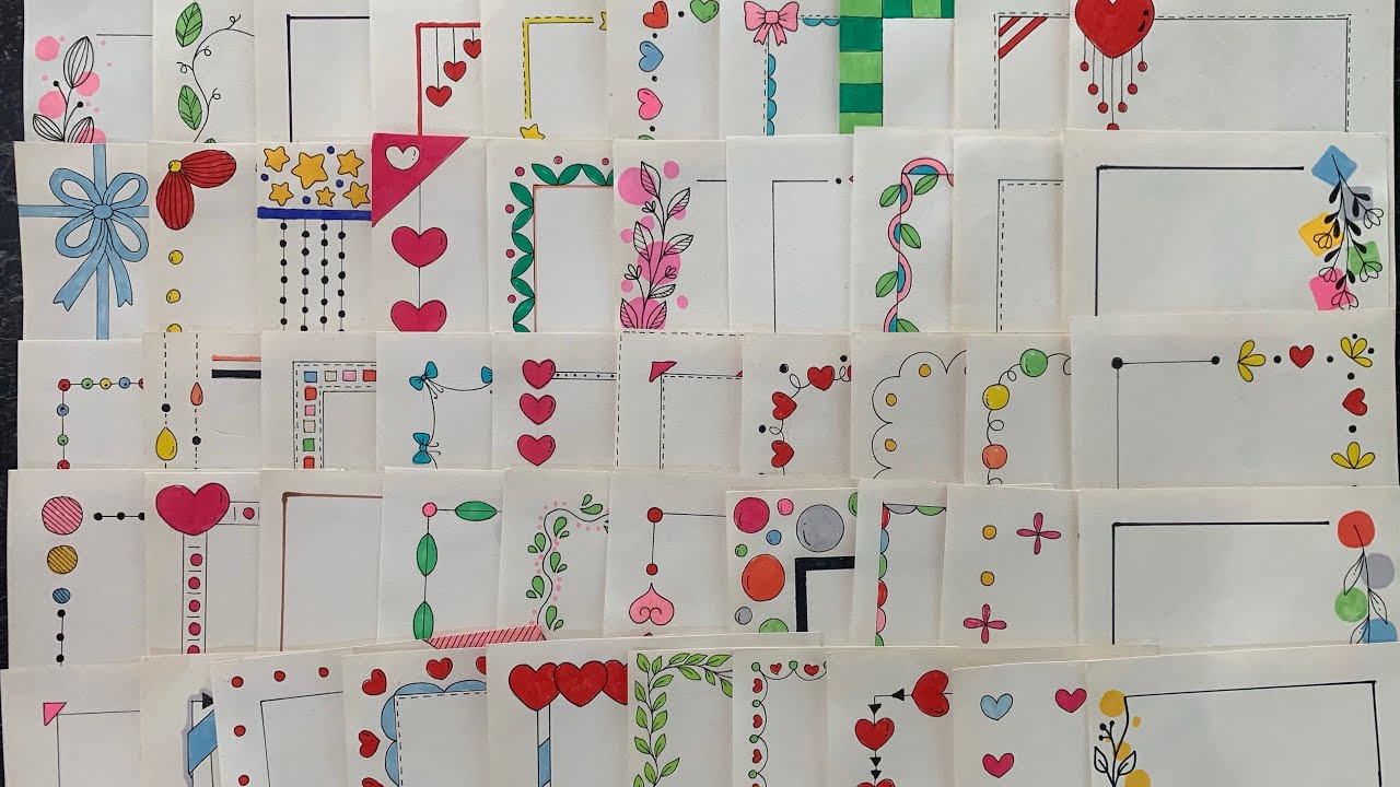 50 BEAUTIFUL BORDER DESIGNS/PROJECT WORK DESIGNS/A4 SHEET/FILE/FRONT PAGE DESIGN FOR SCHOOL PROJECT