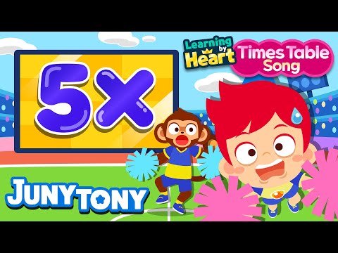 5 Times Table Song | Multiply by 5 | School Songs | Multiplication Songs for Kids | JunyTony
