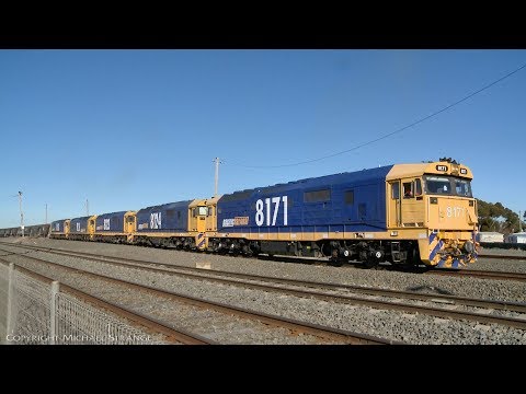 3CK6 Five Locomotive Grain Train Departs Gheringhap (29/8/2018) - PoathTV Australian Railways