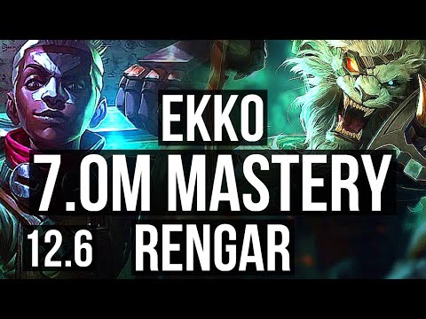 EKKO vs RENGAR (JNG) (DEFEAT) | 7.0M mastery, 1900+ games, Legendary | EUW Grandmaster | 12.6