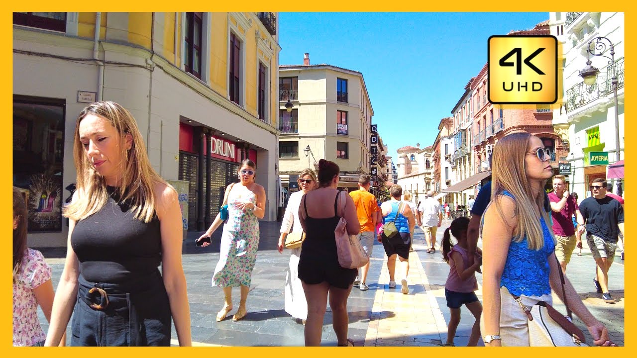 Walking tour of LEON on a HOT SUMMER | LEON walking tour - 4K UHD 60FPS