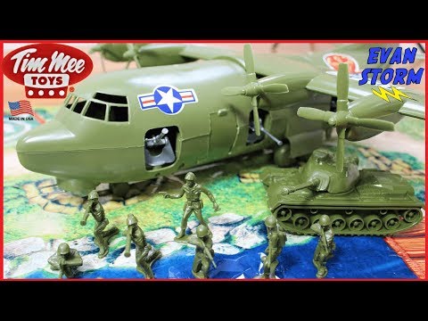 Plastic ArmyMen Toy Plane By Tim Mee Toys Army Men  Play and Unboxing