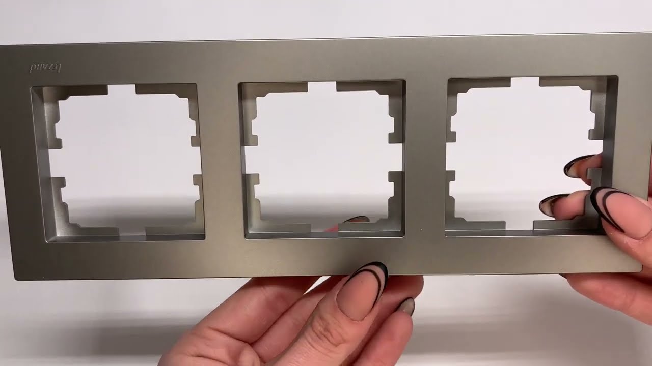 Рамка тройная горизонтальная LEZARD Vesna серая 742-3500-148