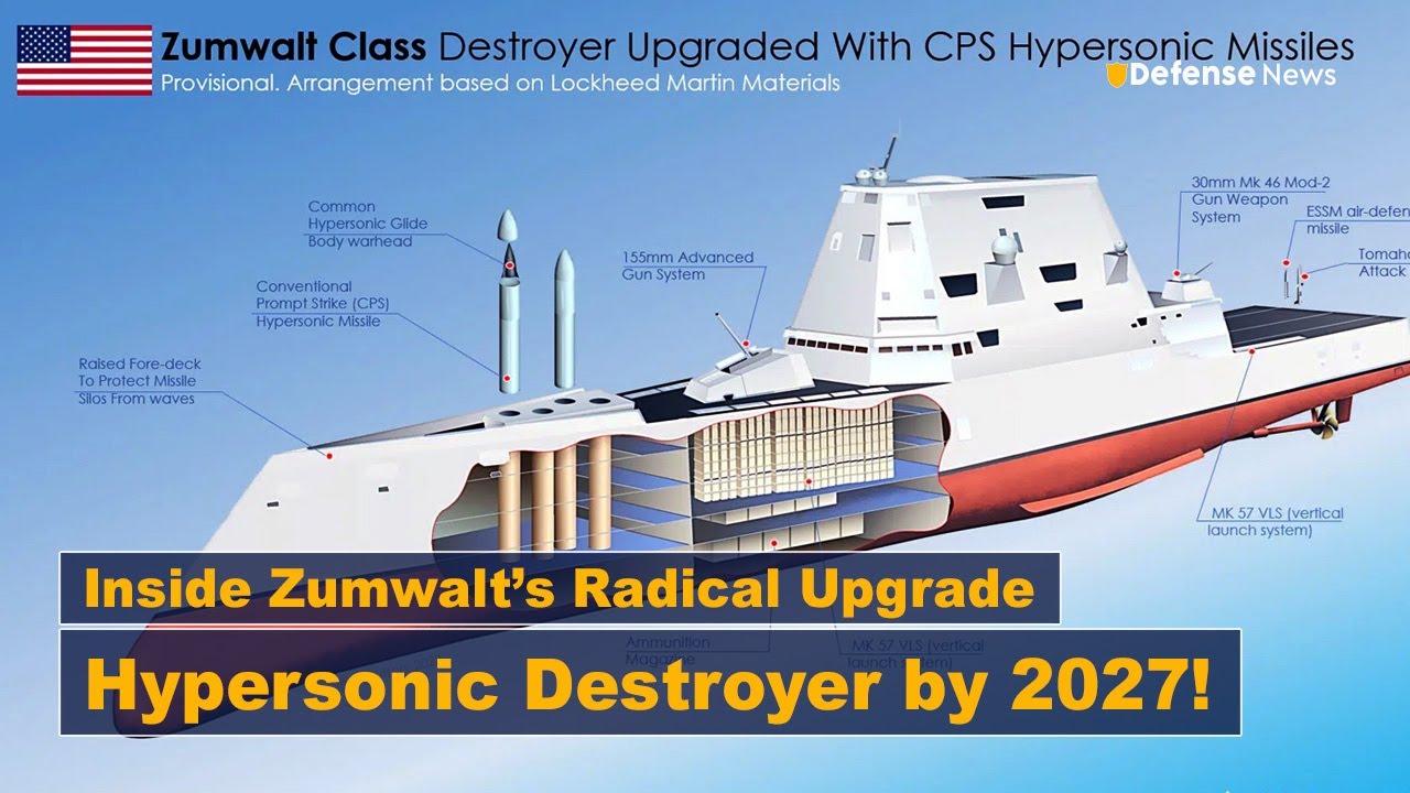 U.S. Navy to Convert Zumwalt Destroyer into Hypersonic Missile Strike Vessel