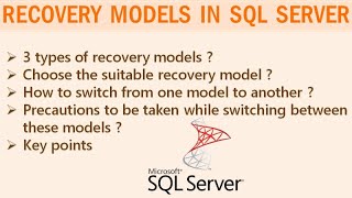 Download the video "Recovery models in SQL Server || Full, Simple & Bulk-Logged recovery models || Ms SQL"