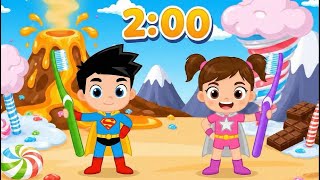 Toothquake! | Brush Your Teeth Song | 2 Minute Timer | Toddler Learning