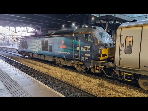 DRS Class 68 No 68033 The Poppy with MK5 Coach Set at Leeds. 22/10/2022