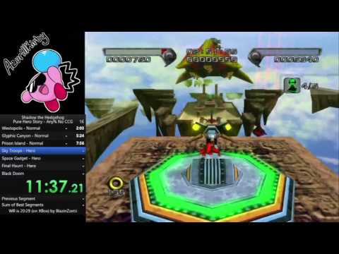 [Personal Best] Shadow the Hedgehog - Pure Hero (Any% No CCG) - RT 19:40.81/IGT 13:26.16 [Speedrun]