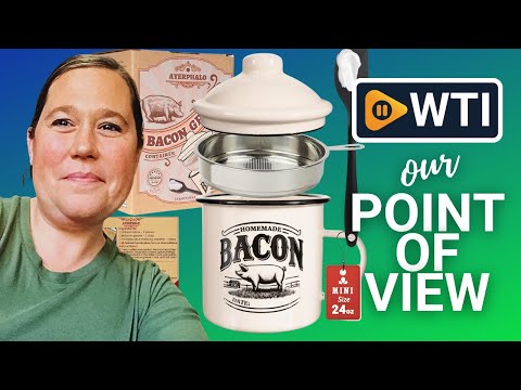 Bacon Grease Container with Strainer - With Food-Grade Silicone Spatula - WTI product video review