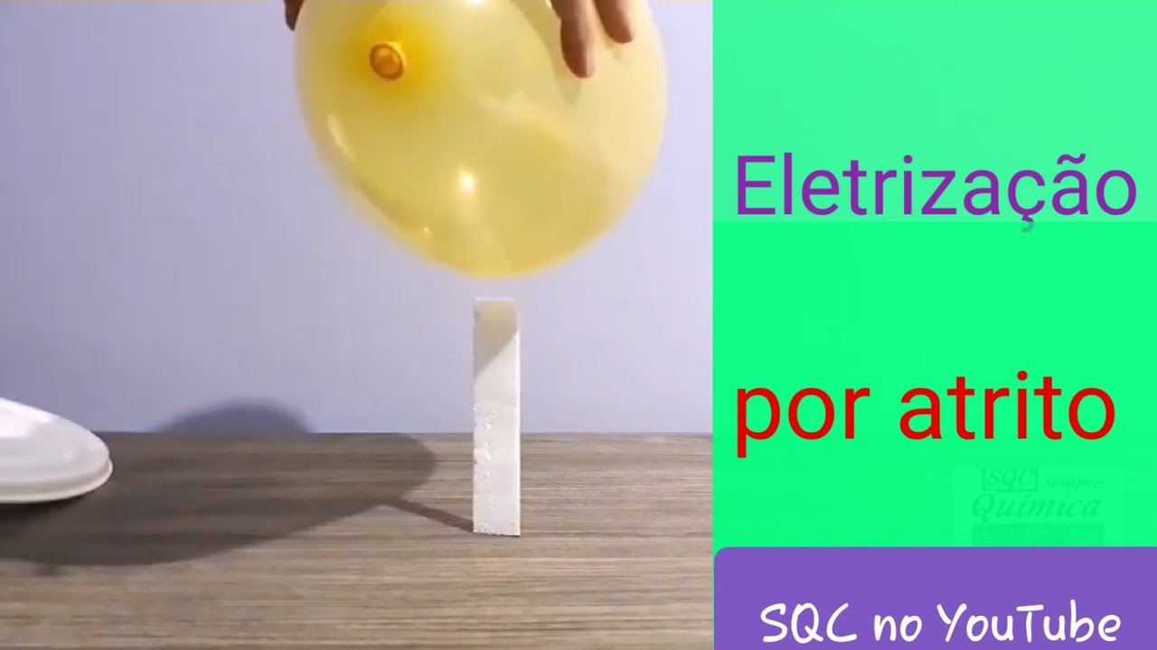 Experimento de eletrização por atrito - Eletrostática - Experiência de Física, Química, eletricidade