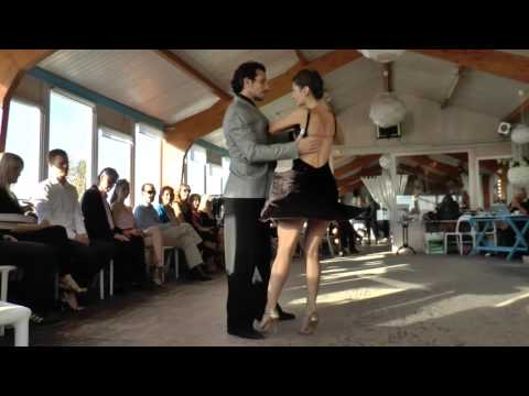  Damian Rosenthal  and  Vanessa Fatauros  are  dancing  to  "  Gallo Ciego  "  by  Osvaldo Pugliese