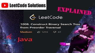 YouTube video 'LeetCode 1008. Construct Binary Search Tree from Preorder Traversal Solution Explained - Java'