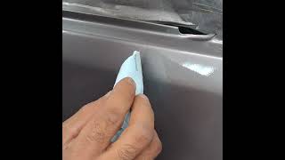 نقطة ورنيش ببون وقعت علي باب برنزي ، car repair clearcoat