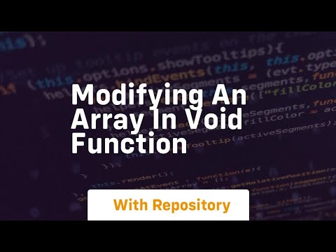 Modifying An Array In Void Function