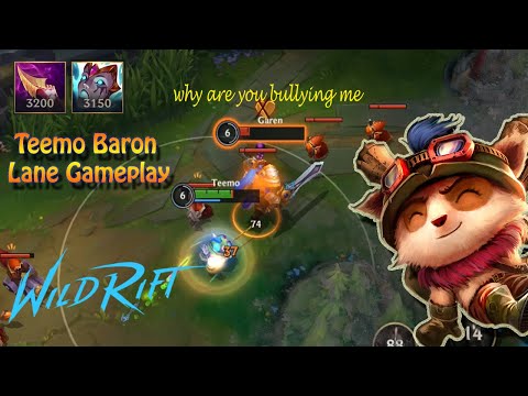 Teemo VS Garen Baron lane EASY COUNTER | How to play teemo in baron lane  #WILDRIFT