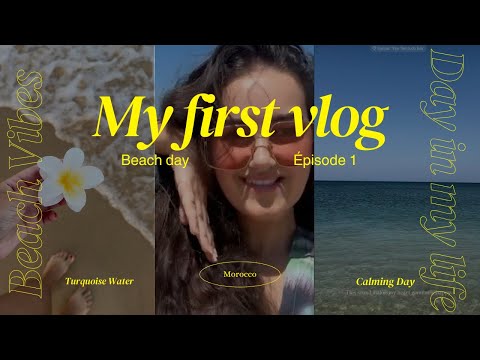 My First Vlog! Beach Day Vibes \ اجي دوزو معايا النهار في البحر✨💗