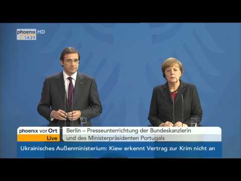 Deutsch-Portugiesische Beziehungen - PK von Merkel & Passos am 18.03.2014