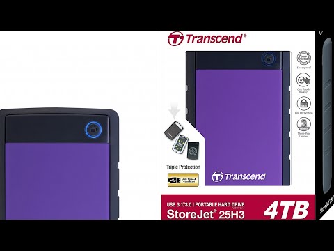 Ext StoreJet 2.5 4TB SATA H3 TS4TSJ25H3B Portable HDD, Blue Unboxing