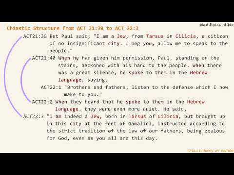 Chiastic Structure from Acts 21:39 to Acts 22:3 in World English Bible