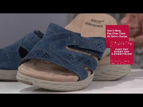 Earth Origins Suede Slide Sandals- Westfield Waverly on QVC