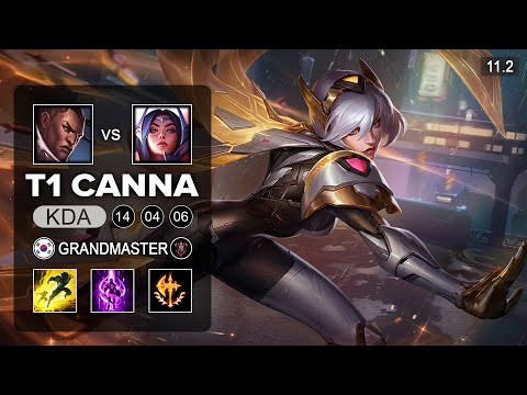 T1 Canna Irelia Top vs Lucian - KR Grandamster patch 11.2