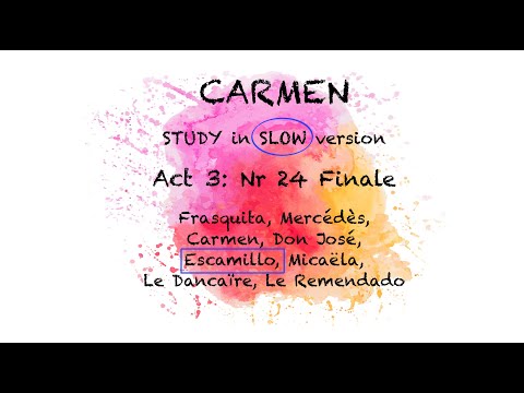 STUDY Carmen: Act 3/24 | ESCAMILLO HIGHLIGHTED | SLOW  Study Version | Opera Study Karaoke