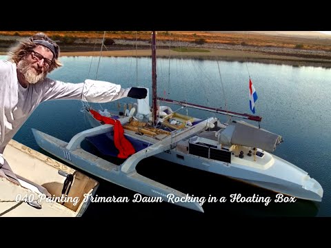 Painting Trimaran Dawn Rocking in a Floating Box 040