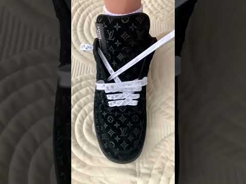Switching laces on the Air Force 1 Low Louis Vuitton Black👟 #sneakes #nikeairforce1 #nike