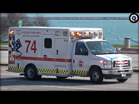 Chicago Fire Dept.  -  Ambulances Responding Compilation