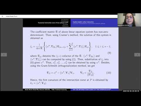 MATH2022 - On the intersection curve of two surfaces in En, Bedia Merih Ozcetin