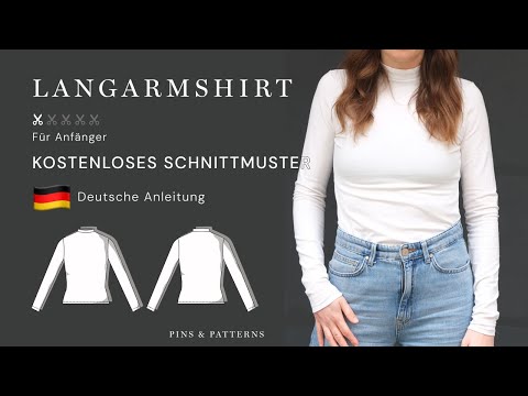DIY Langarmshirt Longsleeve mit Crewneck mit kostenlosem Schnittmuster zum Selbernähen