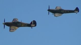 preview picture of video 'BBMF Spitfire and Hurricane at East Kirkby 26th August 2013'