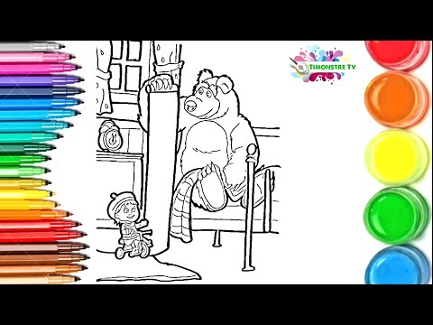 Dessin et coloriage Masha et Michka/ draw and color for kids #TT132