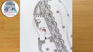 How to Draw a Traditional Bride - Pencil Sketch Tu